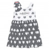 Φόρεμα με all over μοτίβο καρδιες και φιόγκο στις τιράντες (9 μηνών-5 ετών)