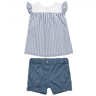 Set blouse popline and sorts (3-18 months)