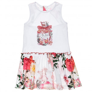 Φόρεμα με glitter στο τύπωμα και ανοιχτή πλάτη (6-12 ετών)