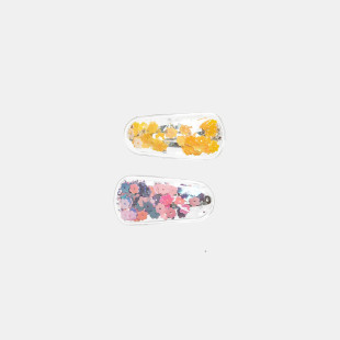 Hair clip transparent with confetti
