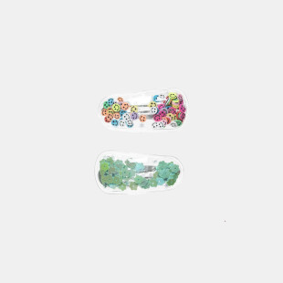 Hair clip transparent with confetti