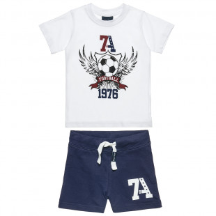 Σετ Five Star μπλούζα με τύπωμα και βερμούδα (12 μηνών-5 ετών)