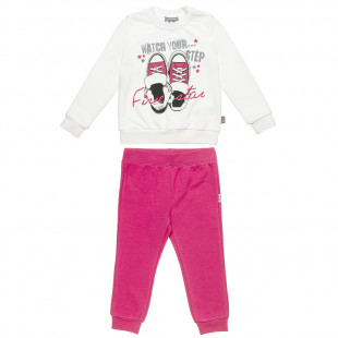 Σετ Φόρμας Five Star μπλούζα με τύπωμα και glitter και παντελόνι (12 μηνών-5 ετών)