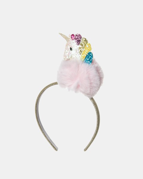 Headband with pom pon and glitter