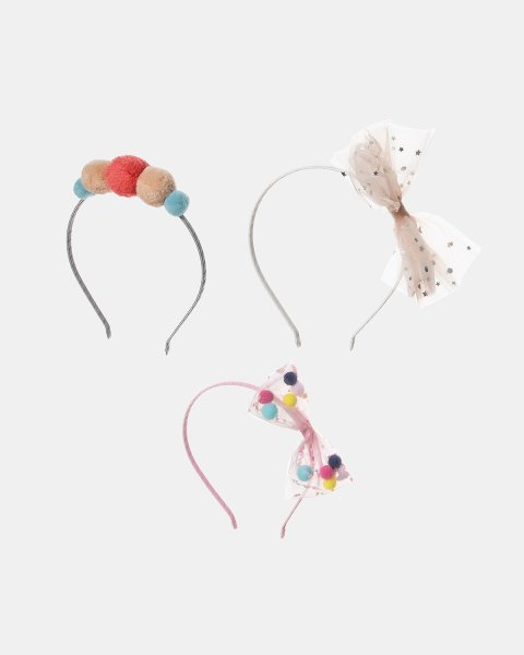 Headband with pom pon - 3pcs set