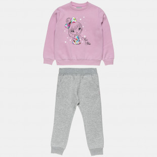 Tracksuit Five Star cotton fleece blend with metallic print (12 months-5 years)