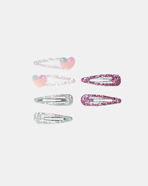 Hair clip with glitter - Set of 6pcs