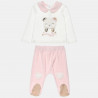 Set velour with embroidery and fur detail (3-12 months)