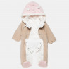 Pramsuit with embroidery and fur details (1-12 months)