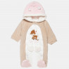 Pramsuit with embroidery and fur details (1-12 months)