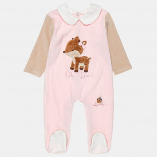 Babygrow velour with embroidery (1-12 months)