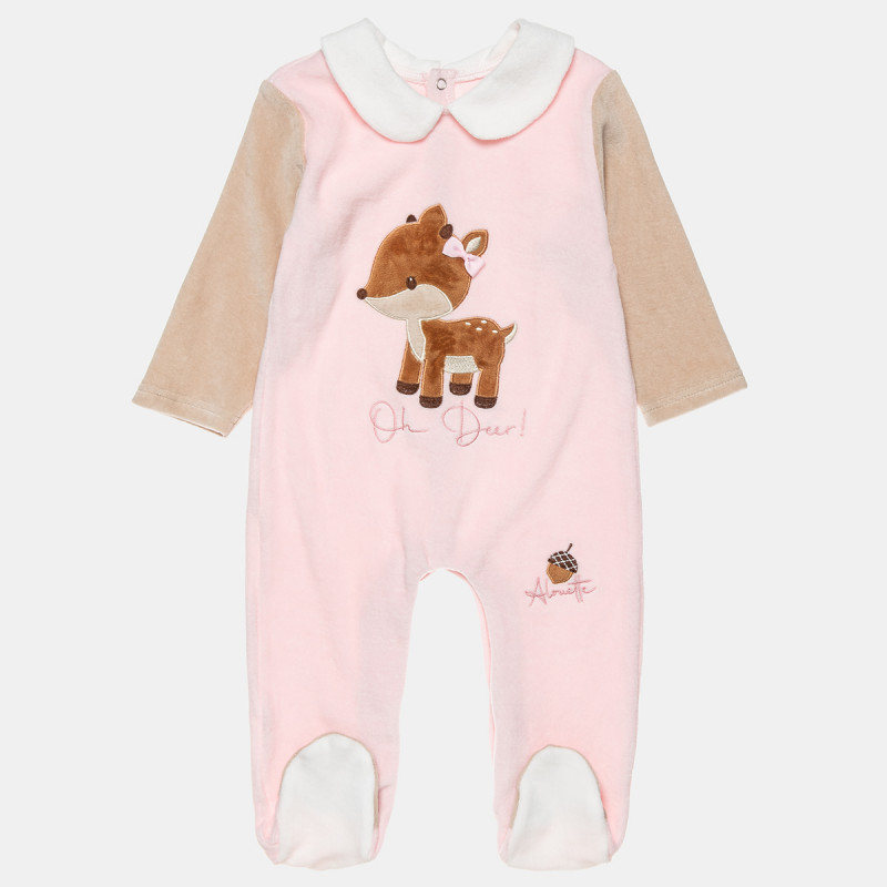 Babygrow velour with embroidery (1-12 months)