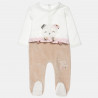 Babygrow velour with ruffles and fur detail (1-12 months)