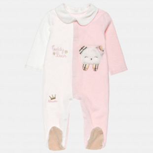 Babygrow velour with fur detail (1-12 months)