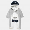 Pramsuit velour with embroidery (1-12 months)