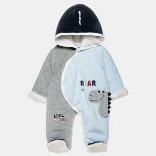 Pramsuit velour with embroidery (1-12 months)