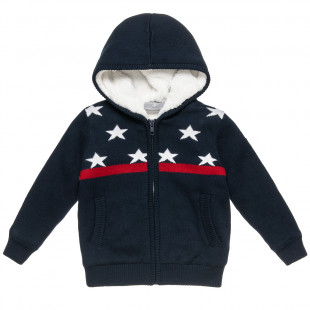 Cardigan with stars all over and furry inside (9 monhts-3 years)