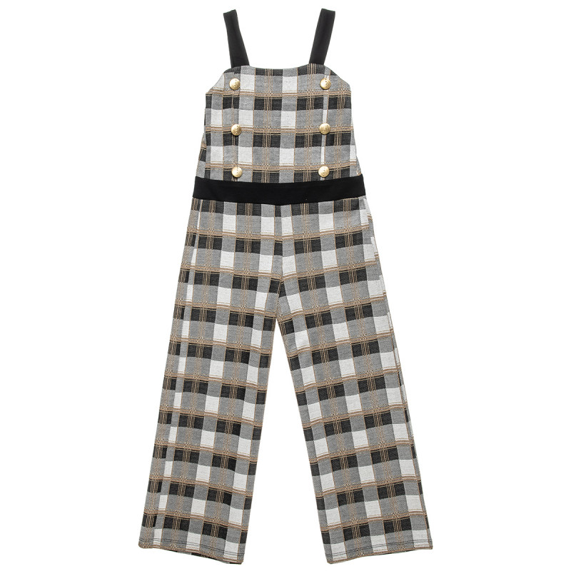 Overall checkered with buttons and golden details (6-12 years)