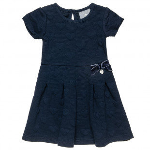 Dress with hearts all over and bow (18 monhts-5 years)