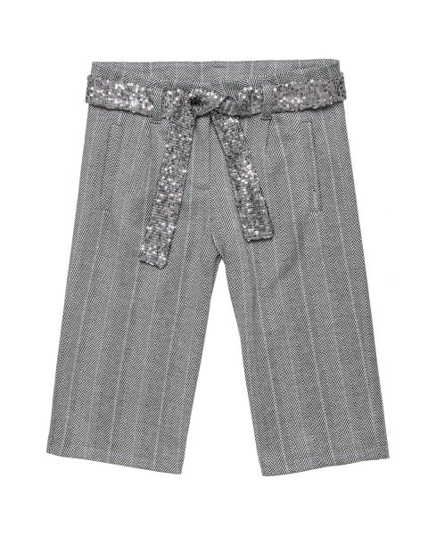 Trousers pied de poule fabric and detachable belt (6-14 years)