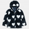 Woolen coat with faux fur details and decorative bows (12 months-5 years)
