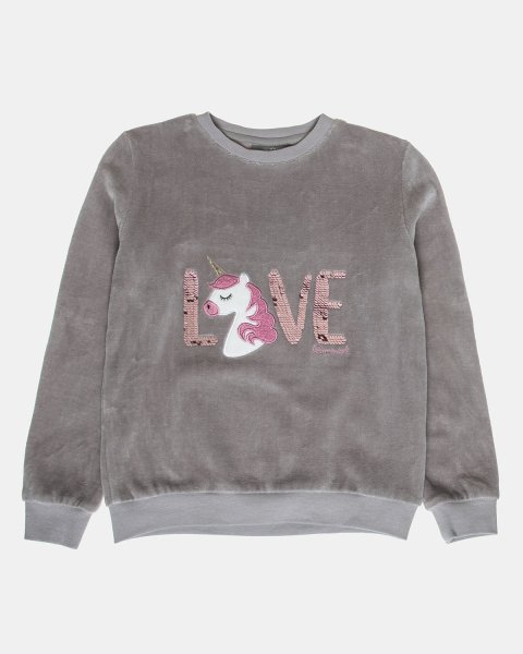 Tracksuit velour with sequins and embroidery (12 months-5 years)