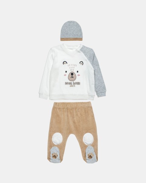 Set velour Tender Comforts with emboidery and hat (3-12 months)