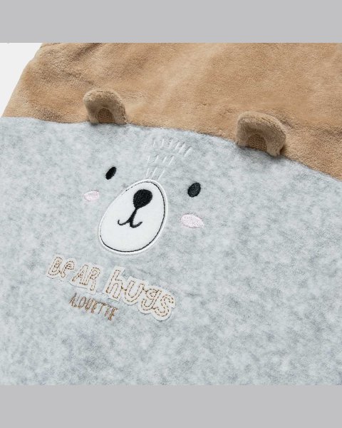 Babygrow velour with embroidery and 3D ears (1-12 months)