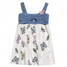 Dress with denim details and butterfly design (18 months-5 years)
