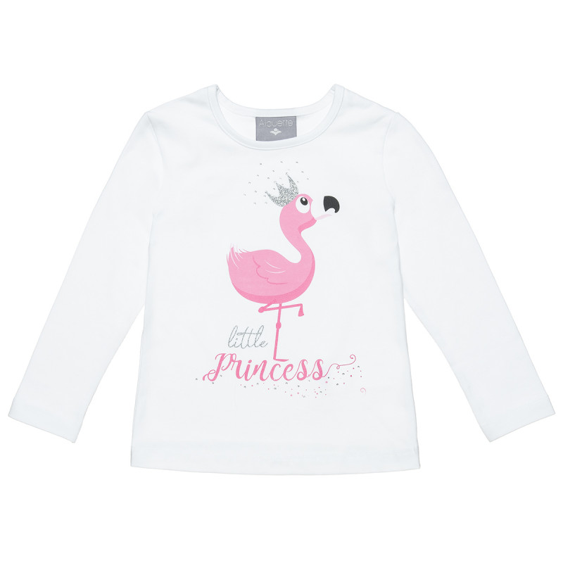 Μπλούζα με σχέδιο Flamingo με glitter και στρας (12 μηνών-5 ετών)