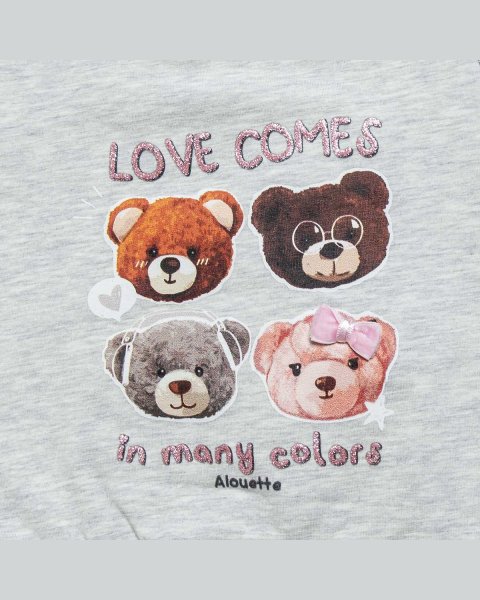 Set cotton fleece blend Tender Comforts with glitter details (3-18 months)