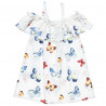 Cotton dress with broderie collar and butterfly pattern (12 months-5 years)