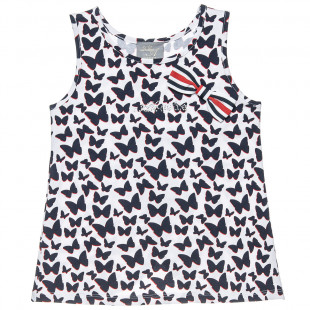 Top with all over butterfly pattern and strass detail (6-14 years)
