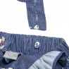 Denim babygrow with frilled shoulders and ladybug print (1-9 months)
