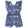 Denim babygrow with frilled shoulders and ladybug print (1-9 months)