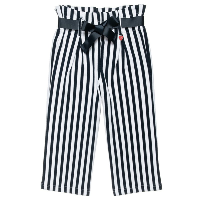 Navy stripe print trousers (6-14 years)