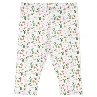 Κολάν με all over μοτίβο flamingo και λουλούδια (2-5 ετών)