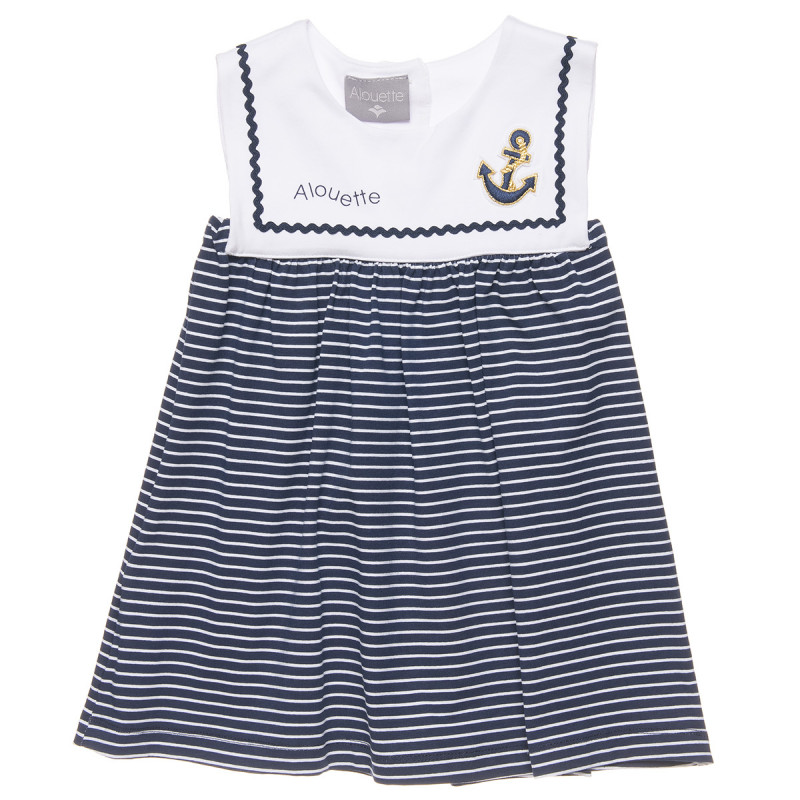 Φόρεμα navy look με κέντημα άγκυρα (9 μηνών-5 ετών)