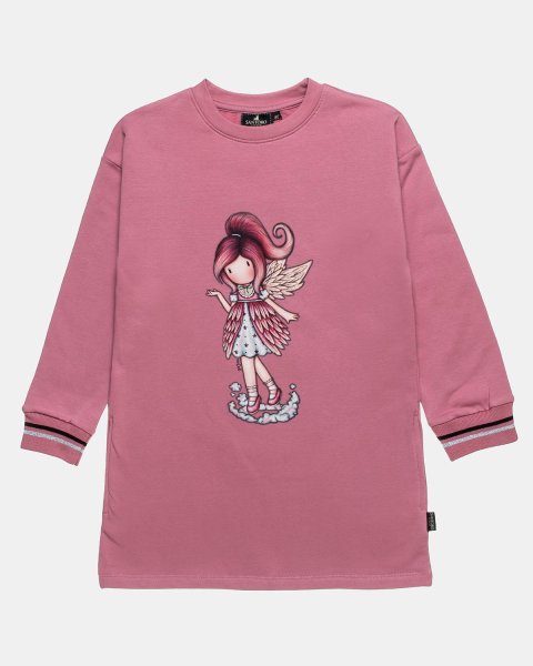 Dress cotton fleece blend Santoro with glitter details print (6-14 years)