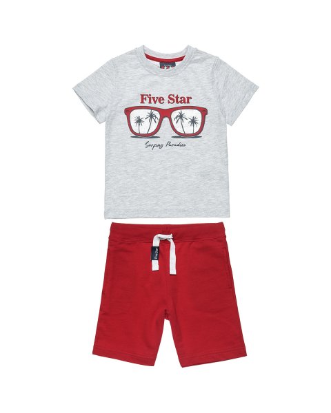 Set Five Star t-shirt with foil print and shorts (9 months-5 years)