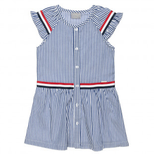 Dress with stripes and buttons fastenings  (6-16 years)