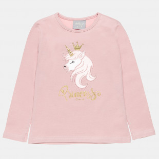 Long sleeve top with glitter and embroidery (12 months-5 years)