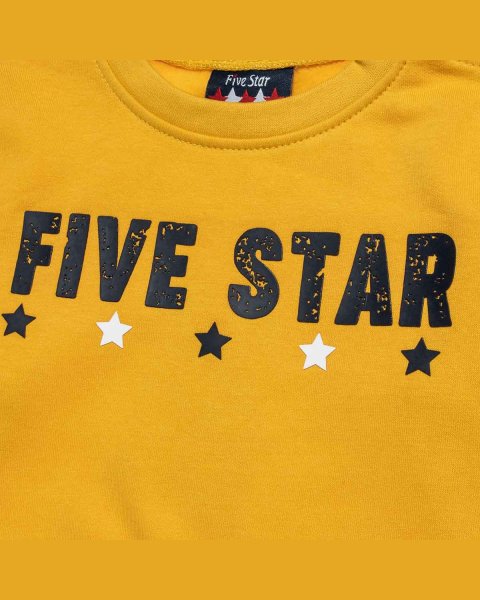 Tracksuit Five Star cotton fleece blend with embossed letters (12 months-5 years)