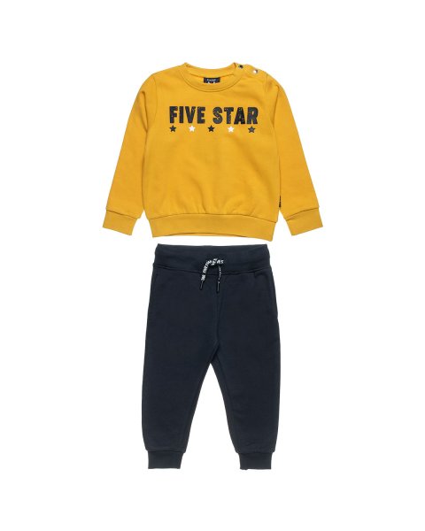 Tracksuit Five Star cotton fleece blend with embossed letters (12 months-5 years)