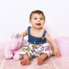 Dress with denim details and butterfly design (18 months-5 years)