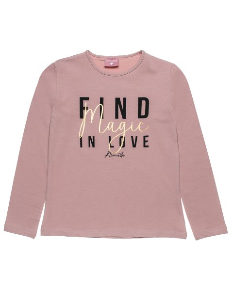 Long sleeve top with shiny print detail (6-14 years)
