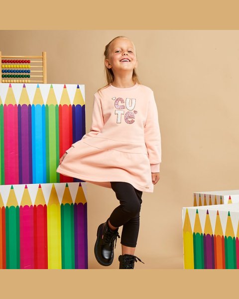 Φόρεμα φούτερ με κέντημα παγιέτες (12 μηνών-5 ετών)