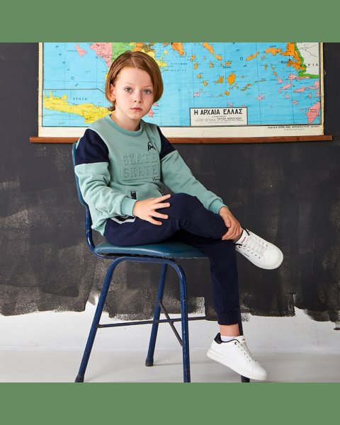 Tracksuit cotton fleece blend Moovers with embossed lettering (18 months-5 years)