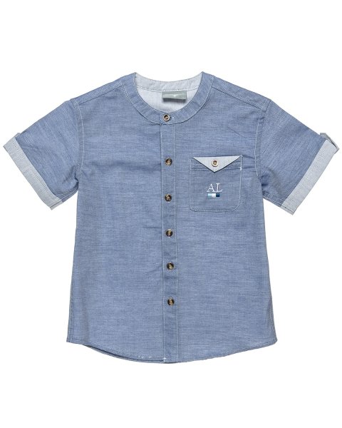 Shirt with mao collar and front pocket (6-16 years)