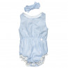 Babygrow with stripes, pom pon and hair ribbon (1-9 months)